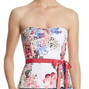 WHBM Floral Bustier & Coral Jeans